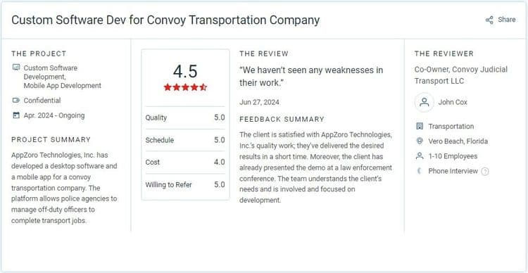 John Cox review on Clutch