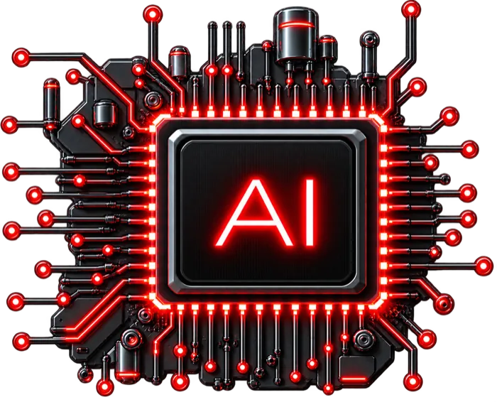 An AI processor on a circuit board